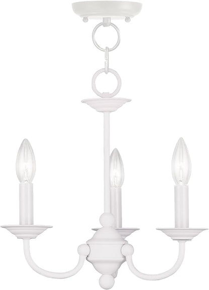 Livex Lighting 4153-03 Chandelier with No Shades, White
