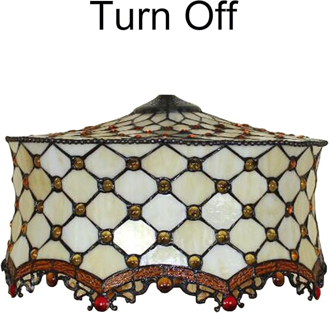 18 Inch Lamp Shade Replacement, Only Tiffany Style Stained Glass Lamp Chimney Straw Hat Floral Design, Baroque Rose Sunflower Orange Green Beige Fit for Table Lamp Pendant Light Floor Lamp,F