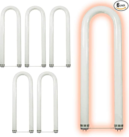 GoodBulb 132-Watt 6 Inch T12 Fluorescent U-Bend Light Bulb 5000K Daylight White Light Color Medium Bi-Pin Base High Output 8360 Lumens 10000 Life Hours 62 CRI Pack of 6 Bulbs