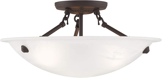 Livex Lighting 4273-07 Oasis 3-Light Ceiling Mount, Bronze