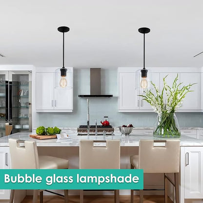 1 Pack Seeded Clear Glass Lamp Shade Replacement Glass Shade for Pendant light, Floor lamp, Desk lamp,Wall Sconces and Bathroom Vanity lights.1-5/8-Inch Fitter Opening