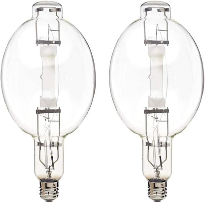 GoodBulb 1000-Watt Metal Halide HID Light Bulb E39 Base BT56 ANSI Code M141 High Output HID Light 4000K Cool White Light Color Clear Finish Car Dealership Lighting Pack of 2 Bulbs