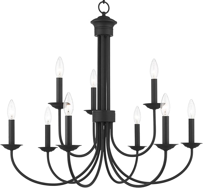 Livex Lighting 42687-04 9 Light Black Chandelier