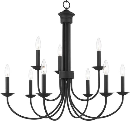 Livex Lighting 42687-04 9 Light Black Chandelier