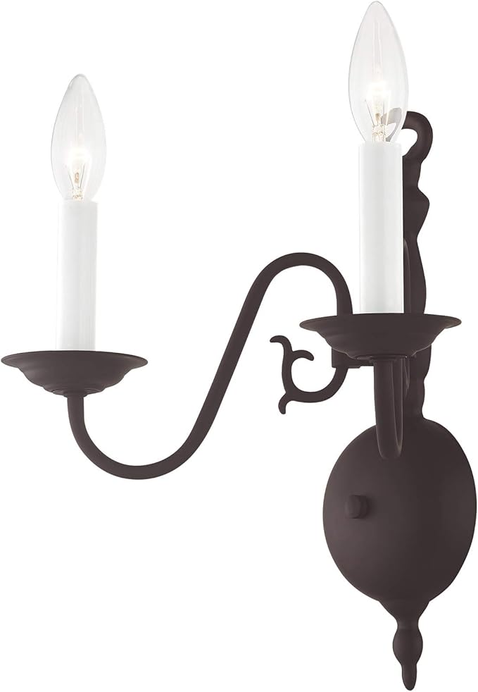 Livex Lighting 5002-04 Williamsburgh 2 Light Black Wall Sconce