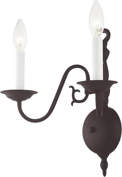 Livex Lighting 5002-04 Williamsburgh 2 Light Black Wall Sconce