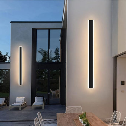 Modern 39inch Outdoor Wall Light, 3000K Black Acrylic Exterior Lighting Fixtures Wall Mount, Ip65 Waterproof Modern Porch Lights Wall Sconce, Led Long Outdoor Lights for House Hard-Wired