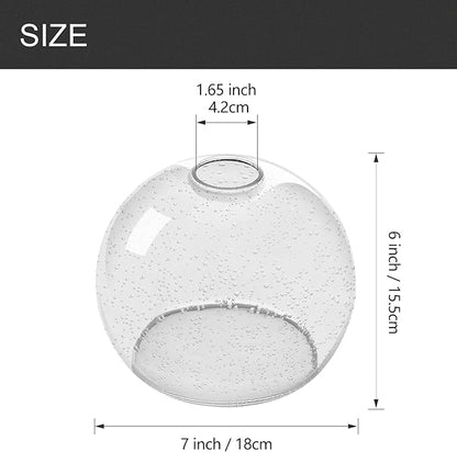 ANYLOVE Frosted Glass Globe Shade，Fixture Replacement Shade,7" Diameter, Replacement with 1.65 Inch Fitter for Wall Lamps Chandeliers or Ceiling Light
