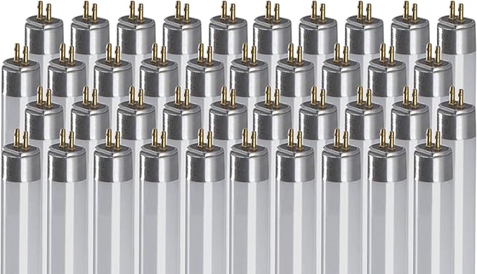 GoodBulb 39-Watt 34 Inch T5 Fluorescent Light Bulb 5000K Daylight White Color Medium Bi-Pin Base 3500 Lumens 85 CRI 36000 Life Hours Car Dealership Lighting Pack of 40 Bulbs