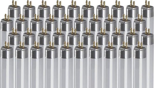 GoodBulb 39-Watt 34 Inch T5 Fluorescent Light Bulb 5000K Daylight White Color Medium Bi-Pin Base 3500 Lumens 85 CRI 36000 Life Hours Car Dealership Lighting Pack of 40 Bulbs