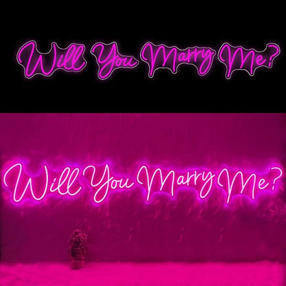 Super Large Will You Marry Me Neon Sign，80.1 inches Marry Me Sign Neon Light for Wedding Engagement Party Backdrop Wall Decor, Rose Red
