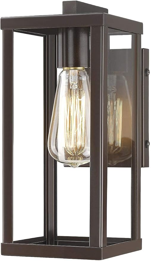 Outdoor Wall Lantern, Exterior Wall Mount Lights, Outdoor Wall Sconces, Wall Lighting Fixture (Oil Rubbed Bronze, 4 Pack)