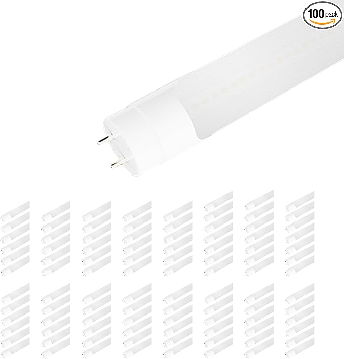 LEDMyplace Hybrid T8 4ft LED Tube/Bulb, 22W/18W/15W/12W Adjustable, 3000K/4000K/5000K/6500K CCT Changeable, 2600 Lumens, Single/Double End Power, Frosted, Ballast Compatible or Bypass, Pack of 100