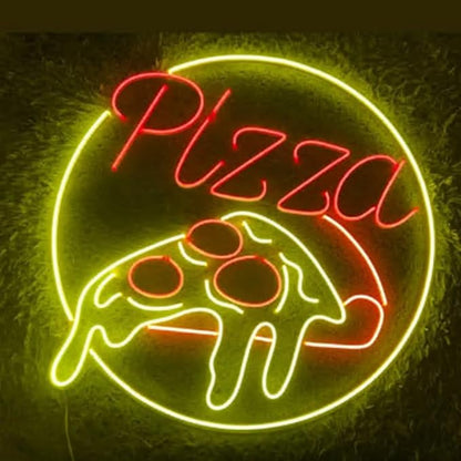 Smelting Pizza Neon Sign, 20inch Led Pizza Light Sign Italian Restaurant Store Décor
