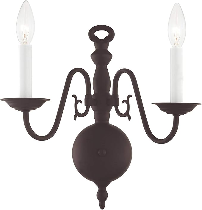 Livex Lighting 5002-07 Williamsburgh 2-Light Wall Sconce, Bronze