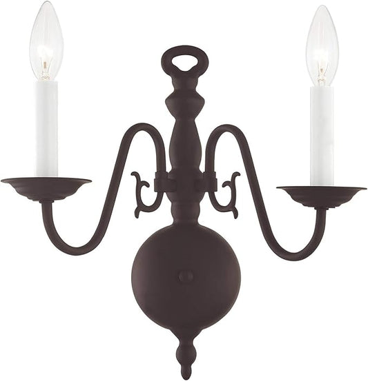 Livex Lighting 5002-07 Williamsburgh 2-Light Wall Sconce, Bronze