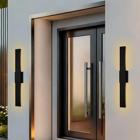 2 Pack Outdoor Wall Light for Porch,32 inch Modern Led Long Wall Lights Fixture,Exterior Linear Lighting for House,Outside LED Long Lights for Patio,Garage,Front Door