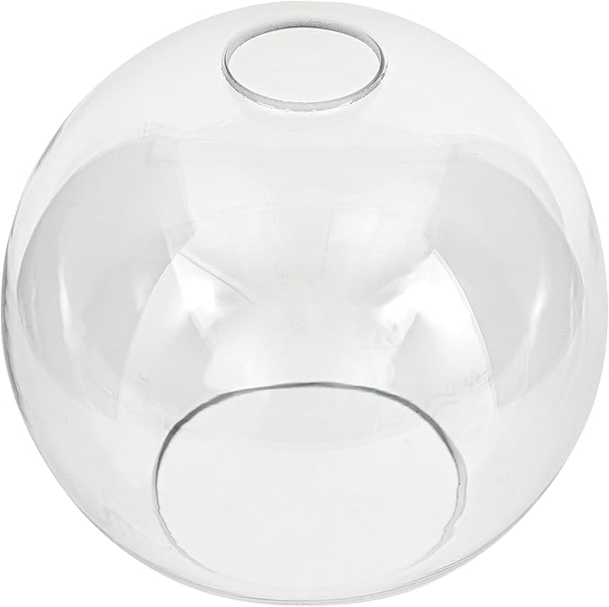 Glass Lamp Shade Replacement Globe for Light Fixture, 1-5/8 inch Fitter, 7.1" Diameter, 6.3" Height, Clear Glass Cover