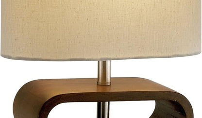 Adesso Rhythm Table Lamp – Rustic Bentwood and Natural Beige Shade - Perfect Nightstand, End Table, and Desktop Accent Lighting