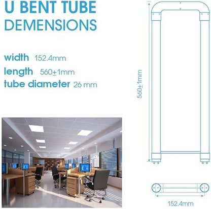 3500K Soft Warm Light,10 Pack LED U Shaped Tube Bulb,18W(40W Equivalent),2200LM Super Bright, Dual-End Powered, Ballast Removed,2FT U Bend LED Tube Light for Office, School