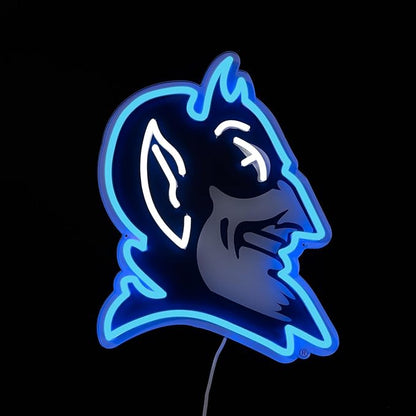 Saturday Neon Officially Licensed Duke Blue Devils LED Neon Sign – 12.64" W x 15" H Blue-Emitting Wall Light with Adjustable Brightness, Inline Dimmer Switch, USB Powered with Outlet Adapter – College Wall Décor