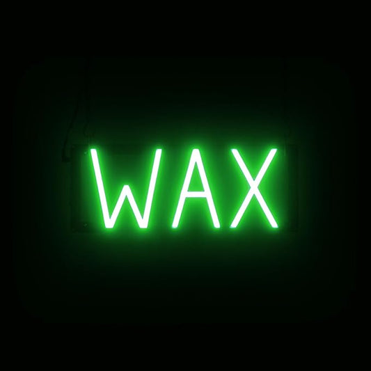 SpellBrite WAX Sign | Beauty-Related Sign with Neon Look, Green LED Light Source | 16.0" x 6.3"