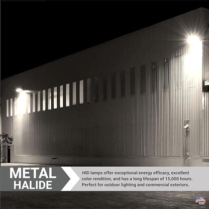 Diodesy- M90 Metal Halide Lamp 100W Pulse Start 9000 Lumens E26 Medium Base 4000K Cool White Clear ED17 Shape 12,000 Hours- High Intensity Discharge HID Outdoor Light Bulb for Street Parking Lots