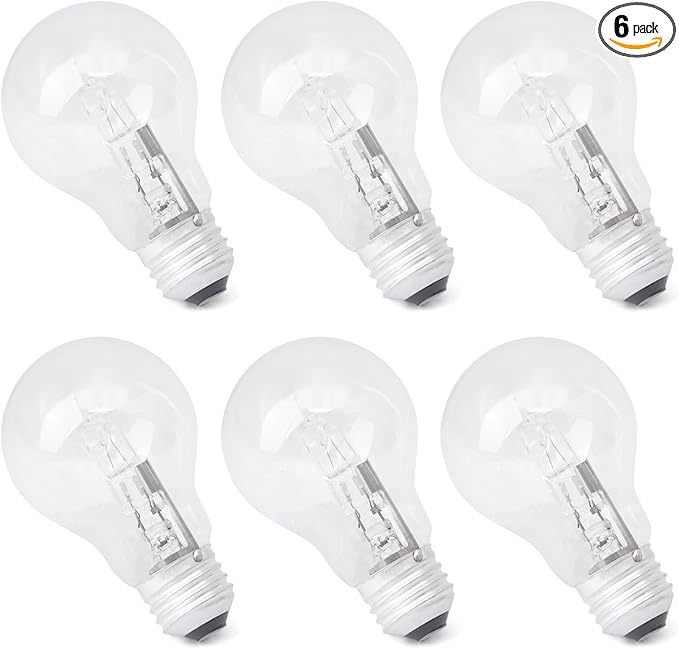 6Pcs 043168787963 Halogen Light Bulb for A19 Bulb Types 43 Watt 120V Replace 78796 E26 Thread Suitable for Table Lamps