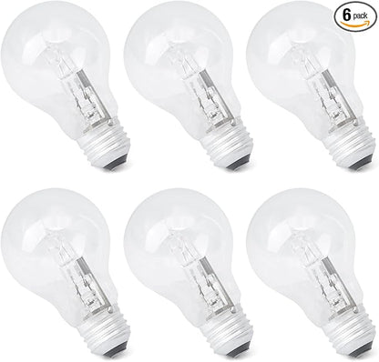 6Pcs 043168787963 Halogen Light Bulb for A19 Bulb Types 43 Watt 120V Replace 78796 E26 Thread Suitable for Table Lamps