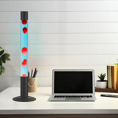 30-Inch Relaxing Liquid Motion Lamps,Magma Lamps, Home Decor Living Room Office Bedroom Lamp for Adults (White Water Red Wax)