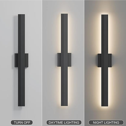 LamQee 31.5 In Aluminum Long Outdoor Wall Light, 3000K 2000LM Integrated LED Waterproof IP65, Linear Modern Exterior Lighting Fixtures Wall Mount Outside Sconce for House Porch Patio Garage Front Door