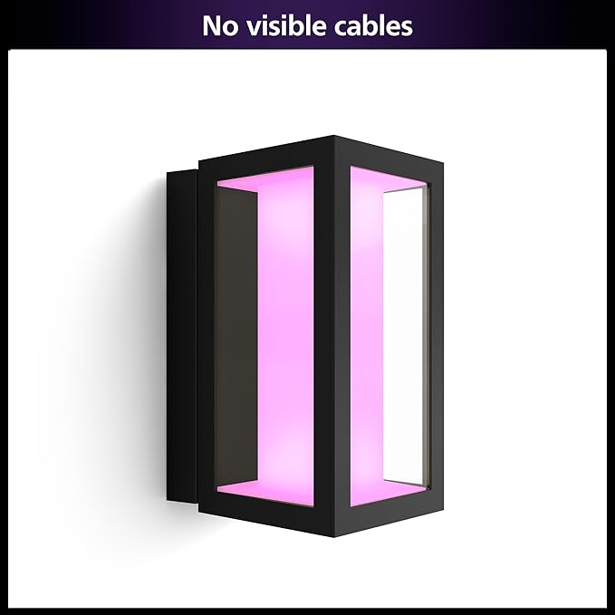 Philips Hue Impress Outdoor Wall Light (Hardwired), (6.1 x 9.4 in) White & Color Light, Voice Control, Bridge Required