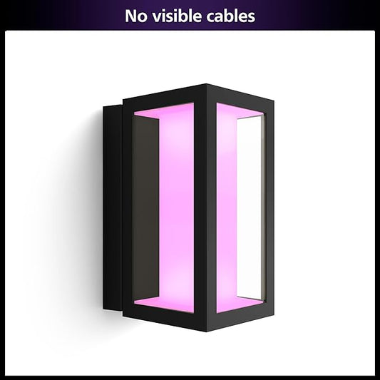 Philips Hue Impress Outdoor Wall Light (Hardwired), (6.1 x 9.4 in) White & Color Light, Voice Control, Bridge Required
