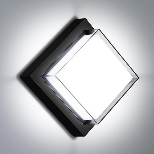 LED Porch Lights 12W 6500K Outdoor Wall Lighting Double-Layer Cover Aluminum Exterior Light Fixture IP65 Waterproof for Patio Stairway Garage Bedroom