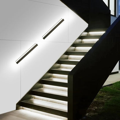 VEVOR Outdoor Wall Lights, 2 Pack, 23.6 Inch Long Strip Modern Exterior Wall Sconce Light Fixtures, 2700K-6000K, IP65 Waterproof Anti-Rust, Dimmable Outside Wall Mount Lighting, for House Porch Garage