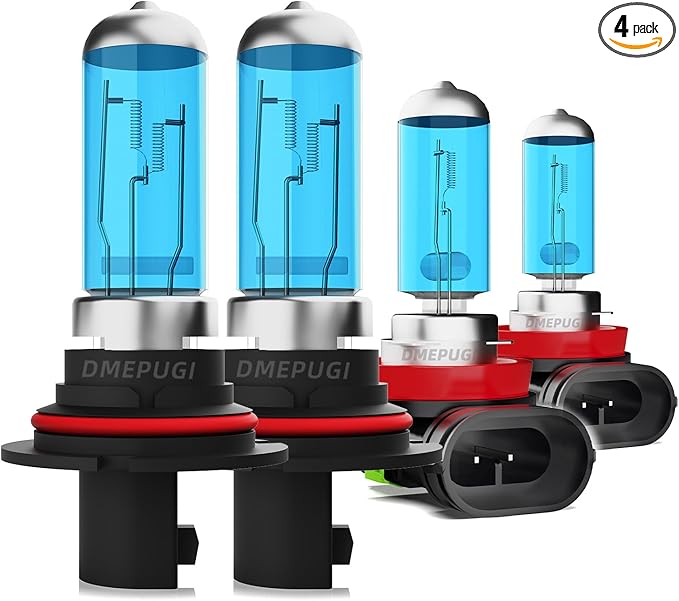Compatible With Suzuki SX4 2007-2013 halogen Lights, 9007 Halogen Headlight High Low Beam H11 Fog Light,Bright Halogen Replacement Headlight Bulbs,Plug N Play, 4-Pack