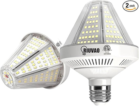 6000 Lumen LED Corn Cob Light Bulb,5000K Daylight White 40 watt, 400 watt Equivalent, e26/e27 Base Garage Light Bulb, 100-277v Energy Saving LED Lights for Indoor/Outdoor, 2 Pack
