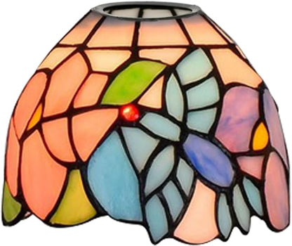 Tiffany Lamp Shades, 6 Inch Birds Flowers Stained Glass Lamp Shade Replacement Home Decor Lampshades Accessories Fit for Pendant Light Ceiling lights Wall lamp