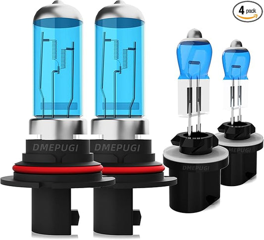 compatible with Dodge Stratus 2001-2006 halogen headlight bulbs, 9007/HB5 High/Low Beams + 880 Fog Lights Combo,6000K White Light,Pack of 4