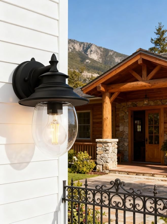 Kalium Outdoor Porch Light Fixtures, Upgrade Sconce Lighting Exterior Wall Sconce Decor for Front Door House