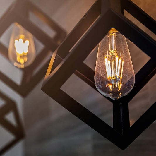 LUXRITE Vintage LED Edison Bulb 60W Equivalent, ST19 ST58, 2700K Warm White, 550 Lumens, Dimmable LED Filament Bulb 5W, Clear Glass, UL Listed, E26 Medium Base (6 Pack)