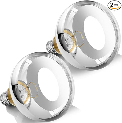 250W Heat Lamp Bulbs, 8000 Hours Rated, R40 Bathroom Shower Incandescent Light Bulb, Infrared Heating for Chickens, Reptiles, Pets, Food, E26 Base, 2 Pack