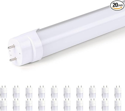 H&B Luxuries 4FT LED T8 Ballast Bypass Type B Light Tube, 18W, UL-Listed for Single-Ended & Dual-Ended Connection, 2340lm, T8 T10 T12, UL & DLC - 4000K (20Pcs)