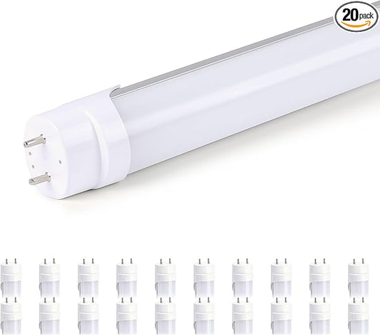 H&B Luxuries 4FT LED T8 Ballast Bypass Type B Light Tube, 18W, UL-Listed for Single-Ended & Dual-Ended Connection, 2340lm, T8 T10 T12, UL & DLC - 4000K (20Pcs)