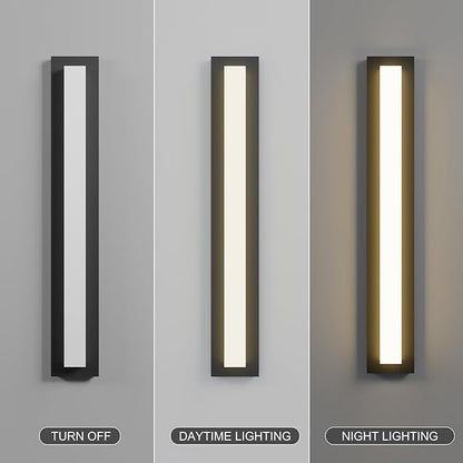 LamQee 31.5 in Aluminum Long Outdoor Wall Lights, 2900K 2000LM LED Waterproof IP65, Linear Modern Exterior Lighting Fixtures Wall Mount Outside Sconce Acrylic Shade for House Porch Patio Garage Door