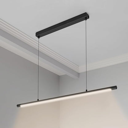 LED Linear Pendant Light, Office Light, Flicker-Free, Dimmable, Modern Ceiling Lighting for Bedroom Dining Room Table, 20W 4000K Warm Light 47.2" Black