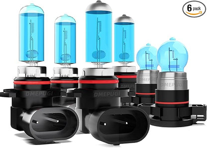 Compatible With Dodge Journey 2010-2020 halogen Headlight Bulbs,9005 High Beam & 9006 Low Beam + 5202 halogen Fog Light Bulbs,6000K White Light,Pack of 6