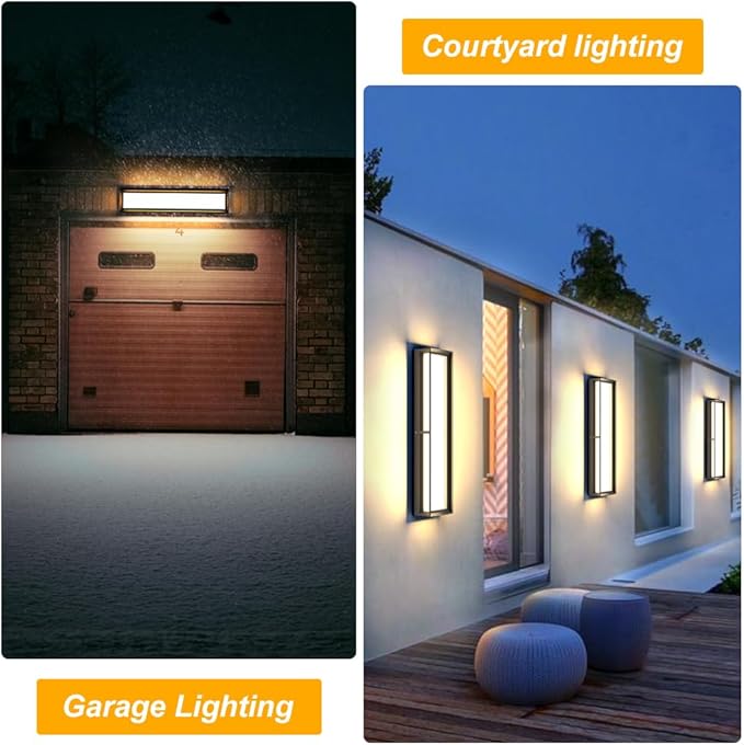 10%-100% Dimmable Outdoor Wall Lights,LED 3000k 4500K 6000k Exterior Light Fixture,IP65 Waterproof Matt Black Wall Sconce Light Fixture for House Porch Patio Garage (1Pack)