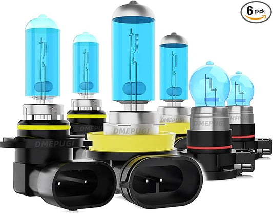 compatible with Chevy Chevrolet Silverado 1500 2500 HD 3500 HD 2007-2015 Lights Headlight Bulbs, 9005/HB3/H10 + H11/H8/H9 High/Low Beam Halogen + 5202 Fog Lights,6000K White Light, Pack of 6