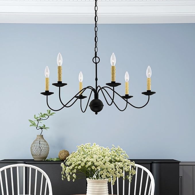 Livex Lighting 4450-04 Heritage 6 Light Black Chandelier